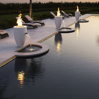 Legacy Round Tall Fire & Water Vase - Concrete (GFRC) - Modofire