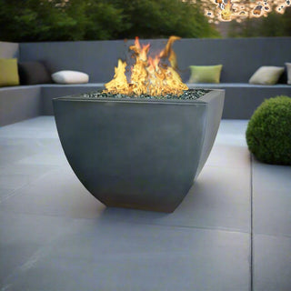 Legacy Square Fire Vase - Concrete (GFRC) - Modofire