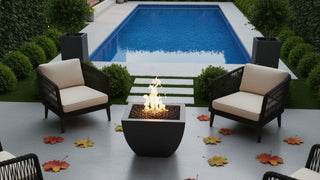 Legacy Square Fire Vase - Concrete (GFRC) - Modofire