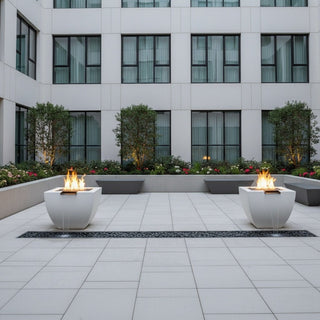 Legacy Square Fire & Water Vase - Concrete (GFRC) - Modofire