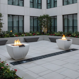 Legacy Square Fire & Water Vase - Concrete (GFRC) - Modofire