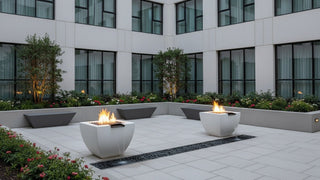 Legacy Square Fire & Water Vase - Concrete (GFRC) - Modofire