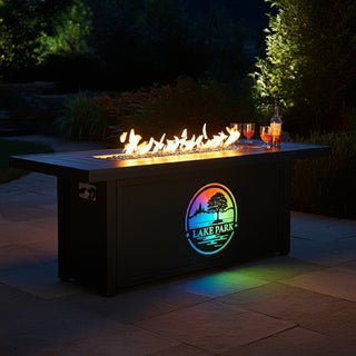 Lineo Custom Fire Pit Table - Illuminated - Branded - Park & Rec - modofire🔥