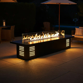 Lineo Top Custom Fire Pit Table - Illuminated - 1 - modofire🔥