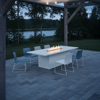 Lineo Top Fire Pit Dining Table - Aluminum - Modofire