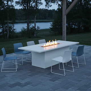 Lineo Top Fire Pit Dining Table - Aluminum - Modofire