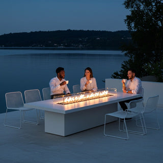 Lineo Top Fire Pit Dining Table - Aluminum - Modofire