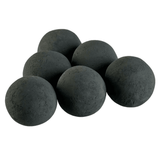 Lite Stone Fire Balls - Matte Black - 4" - Set of 6 - Modofire