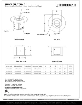 Mabel Round Fire Table - Corten Steel - Modofire