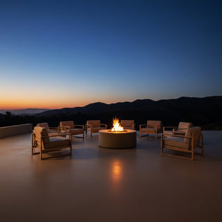 Manhattan Cylinder Round Fire Table - Concrete (GFRC) - Modofire