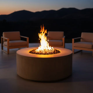 Manhattan Cylinder Round Fire Table - Concrete (GFRC) - Modofire