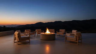 Manhattan Cylinder Round Fire Table - Concrete (GFRC) - Modofire