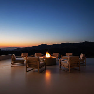 Manhattan Cylinder Round Fire Table - Concrete (GFRC) - Modofire