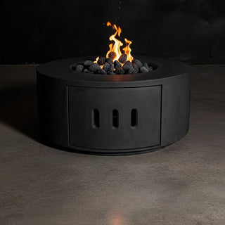 Manhattan Cylinder Round Fire Table LP - Concrete (GFRC) - Modofire