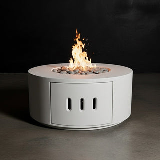 Manhattan Cylinder Round Fire Table LP - Concrete (GFRC) - Modofire