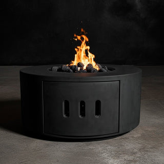 Manhattan Cylinder Round Fire Table LP - Concrete (GFRC) - Modofire