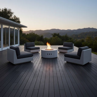 Manhattan Cylinder Round Fire Table (Propane) - Concrete (GFRC) - Modofire