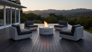 Manhattan Cylinder Round Fire Table (Propane) - Concrete (GFRC) - Modofire