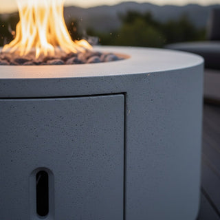 Manhattan Cylinder Round Fire Table (Propane) - Concrete (GFRC) - Modofire