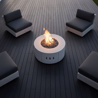 Manhattan Cylinder Round Fire Table (Propane) - Concrete (GFRC) - Modofire