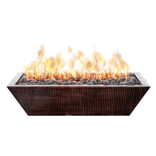 Maya Linear Rectangle Fire Bowl - Hammered Copper - modofire🔥