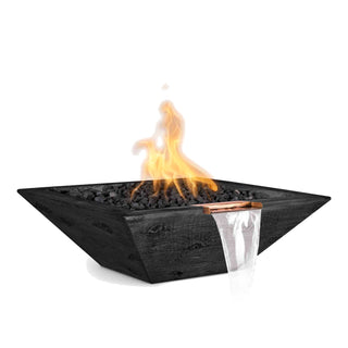 Maya Square Fire and Water Spillway Bowl - Wood Grain Concrete - Modofire