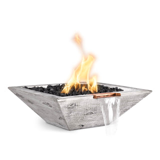 Maya Square Fire and Water Spillway Bowl - Wood Grain Concrete - Modofire