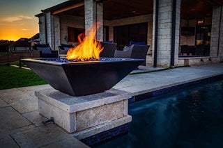 Maya Square Fire Bowl - Concrete (GFRC) - Modofire