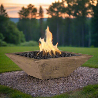 Maya Square Fire Bowl - Wood Grain Concrete - Modofire