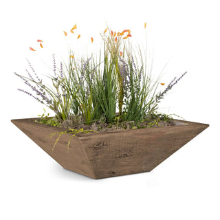 Maya Square Planter / Water Bowl - Wood Grain Concrete - Modofire