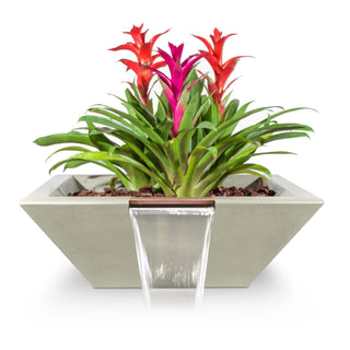 Maya Square Planter & Water Spillway Bowl - Concrete (GFRC) - Modofire