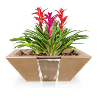 Maya Square Planter & Water Spillway Bowl - Concrete (GFRC) - Modofire