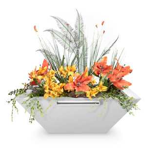 Maya Square Planter & Water Spillway Bowl - Powder Coated Steel - Modofire