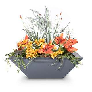 Maya Square Planter & Water Spillway Bowl - Powder Coated Steel - Modofire