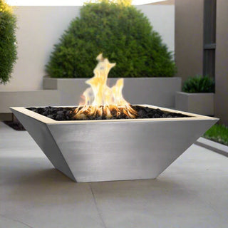 Maya Square Steel Fire Bowl - Stainless Steel - Modofire