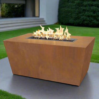 Mesa Rectangle Fire Pit - Corten Steel - Modofire