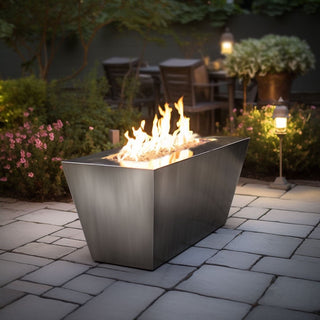 Mesa Rectangle Fire Pit - Stainless Steel - Modofire