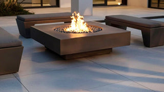 Midway Square Fire Table - Round Insert - Concrete (GFRC) - Modofire