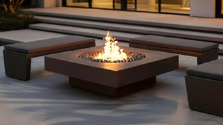 Midway Square Fire Table - Round Insert - Concrete (GFRC) - Modofire