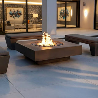 Midway Square Fire Table - Round Insert - Concrete (GFRC) - Modofire