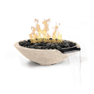 Miso Cast Fire & Water Spillway Bowl - Cast Stone Natural Finish - modofire🔥