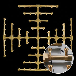 Pro Series Brass Snowflake Fire Pit Burners • Round/Square - Modofire