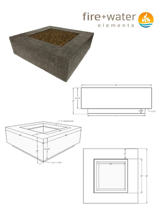 Quad Cast Fire Table - Cast Stone Honed Finish - Modofire