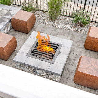 Quad End Table & Stool - Woodform Concrete - Modofire