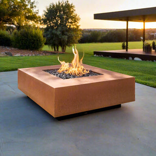 Quad Square Fire Table - Corten Steel - Modofire