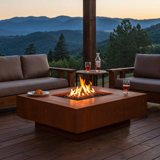 Quad Square Fire Table - Corten Steel - Modofire