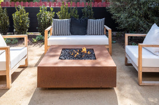 Quad Square Fire Table - Corten Steel - Modofire