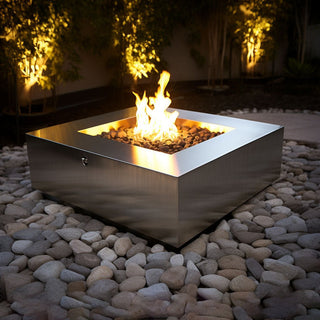 Quad Square Fire Table - Stainless Steel - Modofire