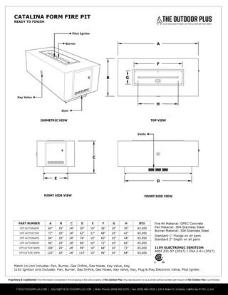 Rectangular Ready - to - Finish Catalina Fire Pit Form - Modofire