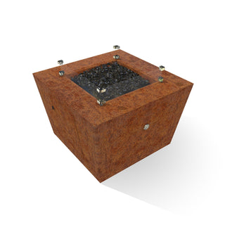 Redan Square Fire Table - Corten Steel - Modofire